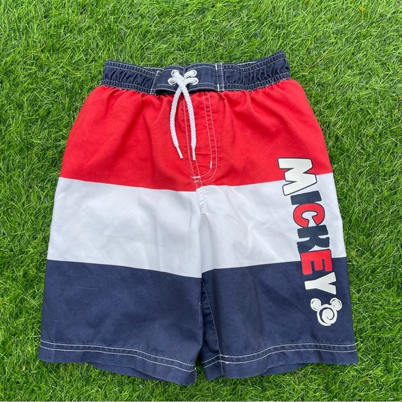 Mickey Mouse Swim Set Size 5T beach pool summer Disney swim trunks Preowned - Picture 4 of 8